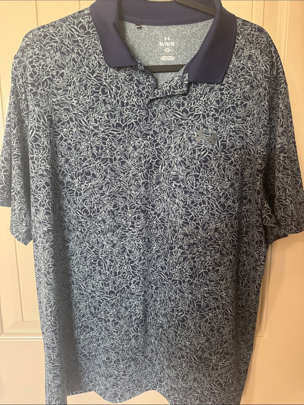 Under Armour Men’s Navy and Light Blue Floral Polo